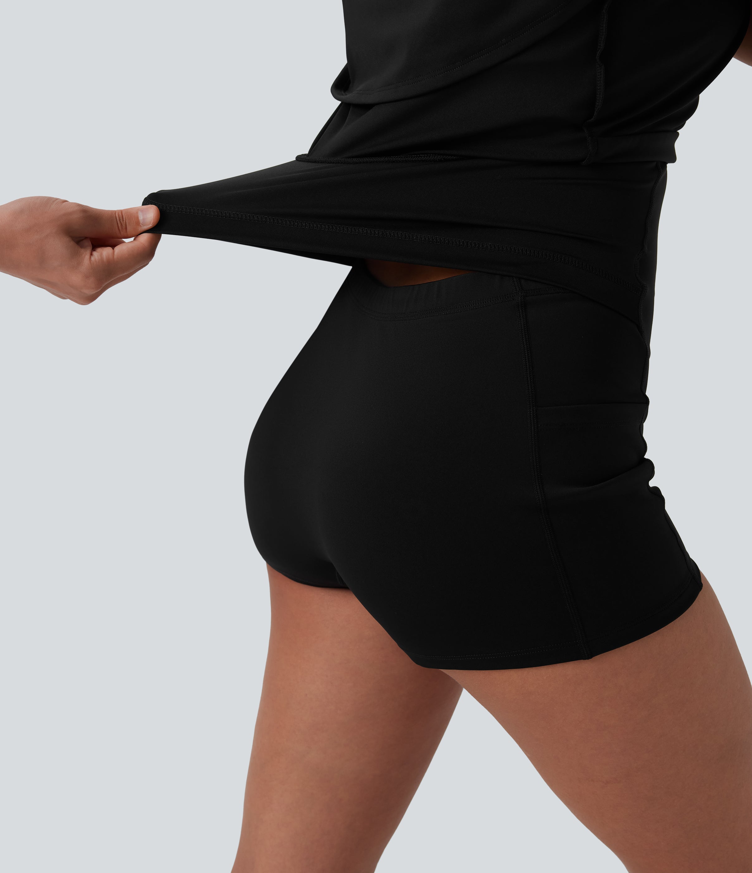 SoftlyZeroTM Airy Halter Adjustable Buckle Contrast Mesh Cool Touch Yoga Active Dress-Easy Peezy-UPF50+