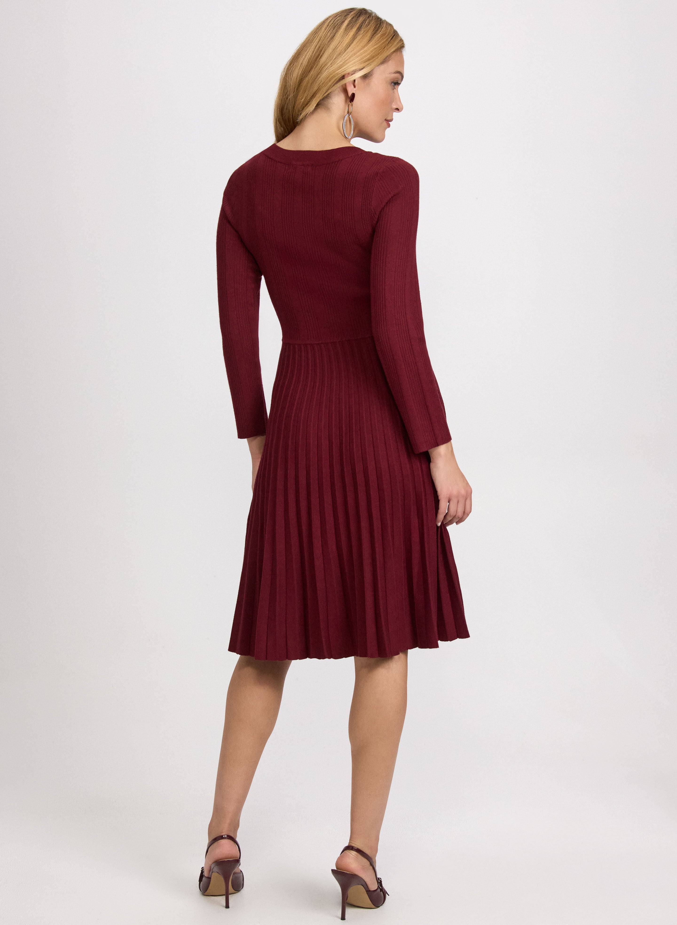 Pleated Knit Dress