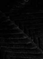 Herringbone Quilted Faux Fur Coat