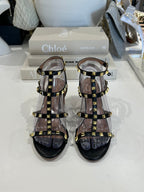 Gold Studded Block Heel Sandal (3 Colours)
