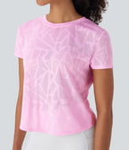 Seamless Flow Jacquard Crossover Hem Yoga Sports Top