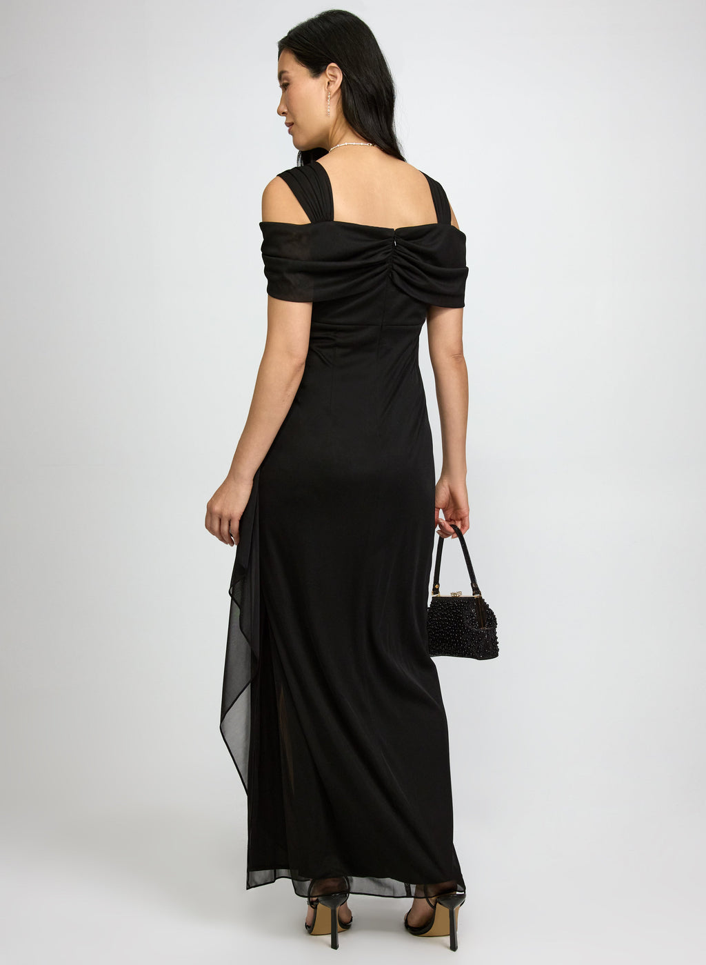 Mesh Cowl Neck Dress