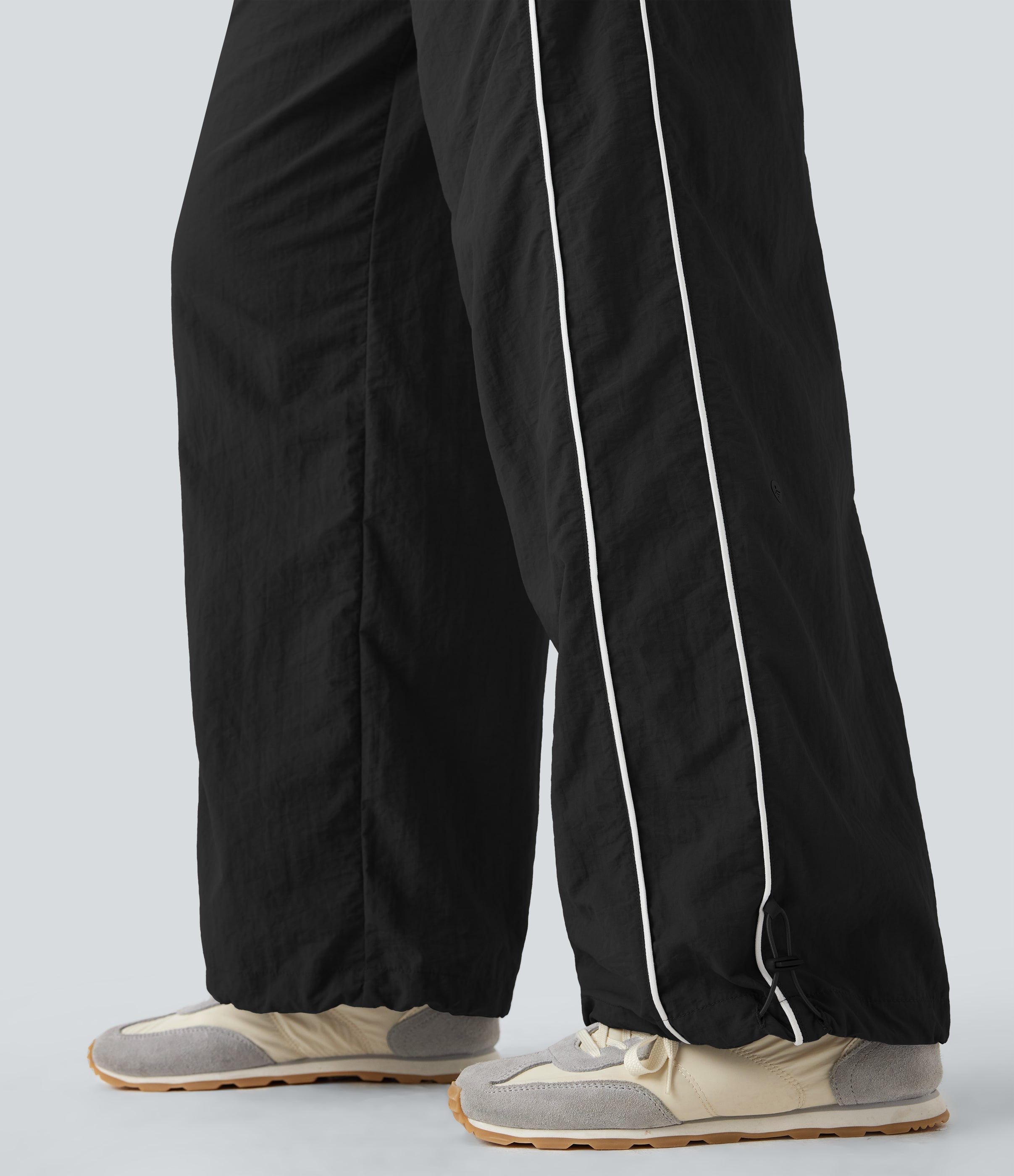 Mid Rise Wide Leg Cool Touch Casual Pants with Pockets