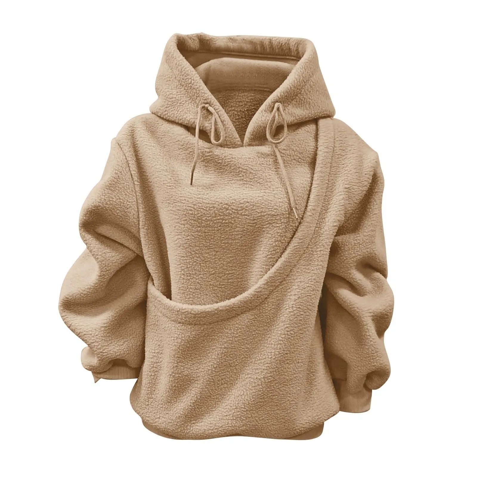 Flannel Pet Carrier Hoodie — Warm, Cozy & Convenient Kangaroo Pouch Sweatshirt for You and Your Pet