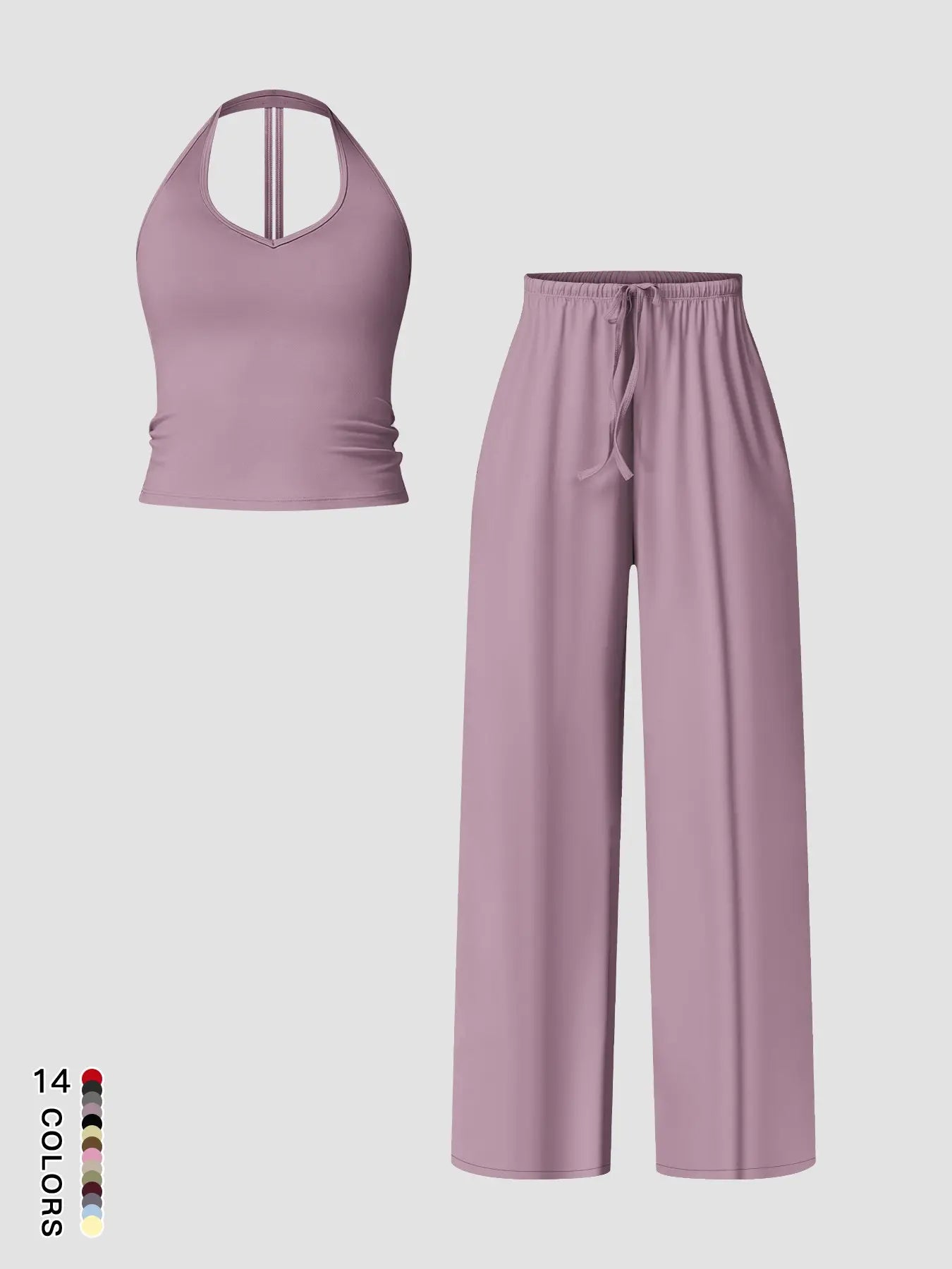 Women's Quick-Dry Sports Tank Top, Casual High-Waisted Bell Bottoms