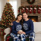 Christmas Couple Blue Plaid Pajamas With Make Memories Together 2025 Print