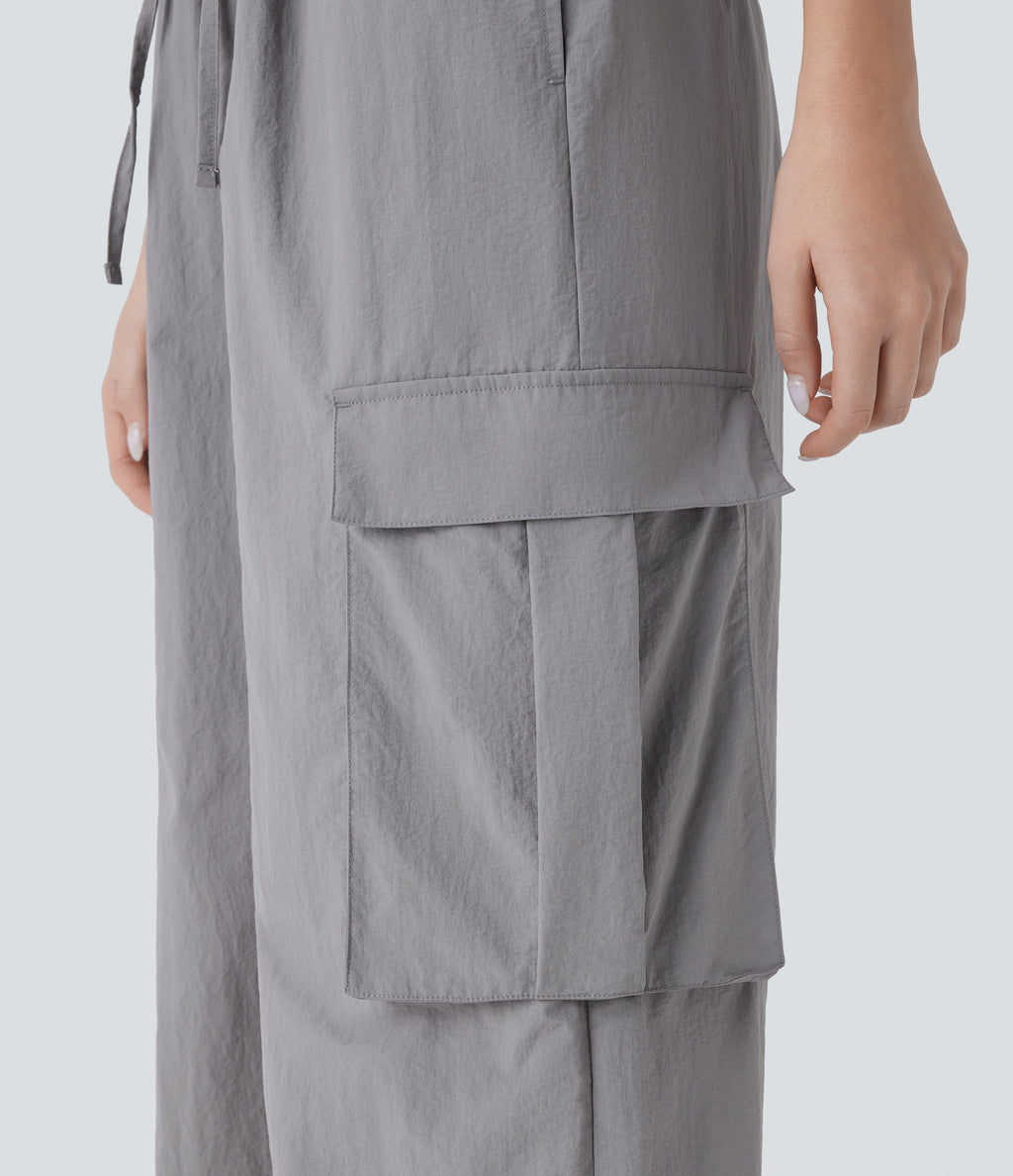 Drawstring  Relax Casual Cargo Overall with Pockets