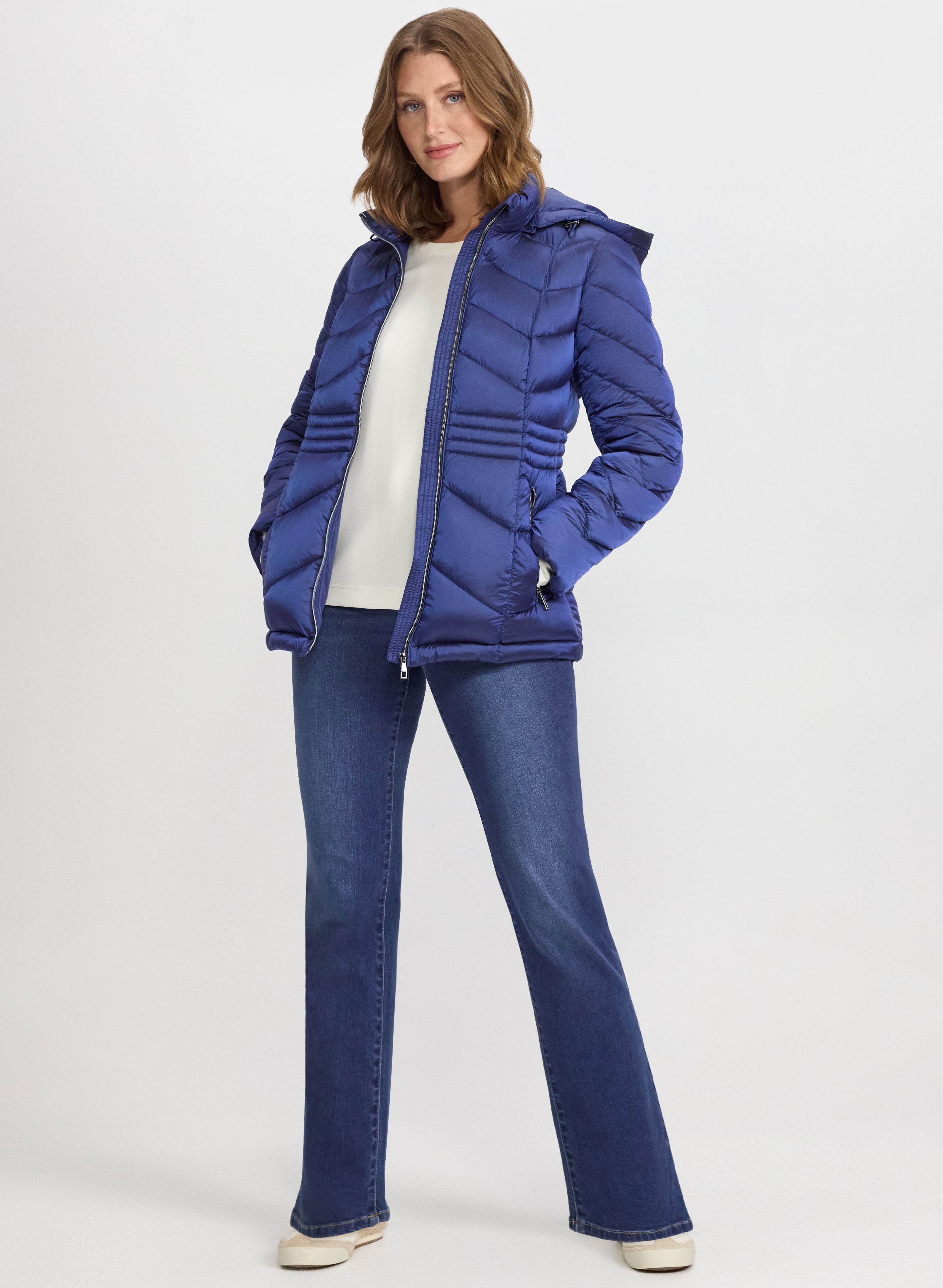 Metallic Chevron Quilted Jacket