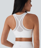 SpeedWaveTM Medium Support Racerback Contrast Mesh Quick Dry Training Sports Bra