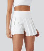 SoftlyZeroTM QuickDry High Waisted Pleated 2-in-1 Pickleball Cargo Skirt with Pockets