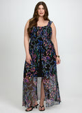 Floral Mesh Overlay Dress