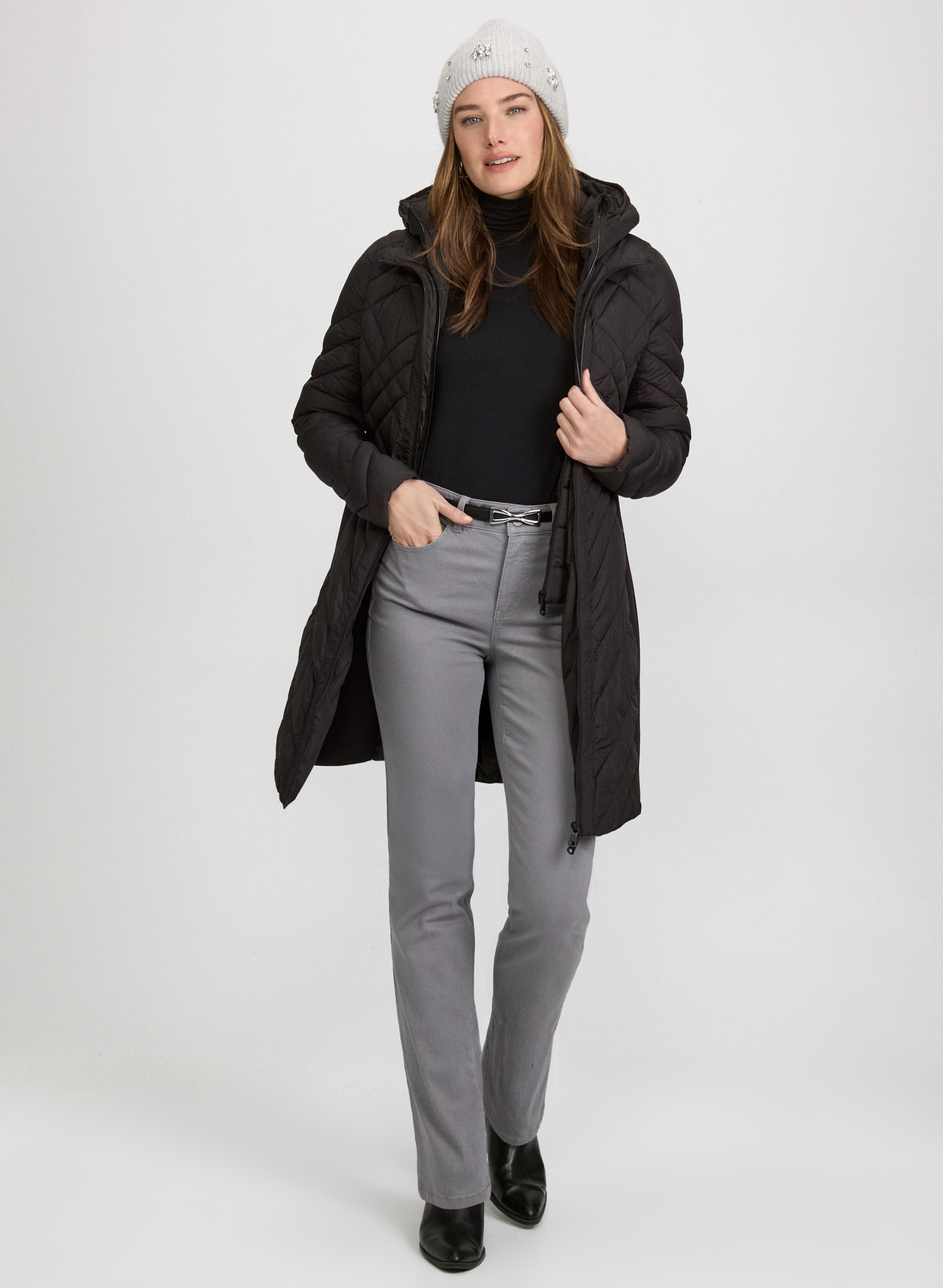 Bernardo - Quilted Scuba Detail Coat