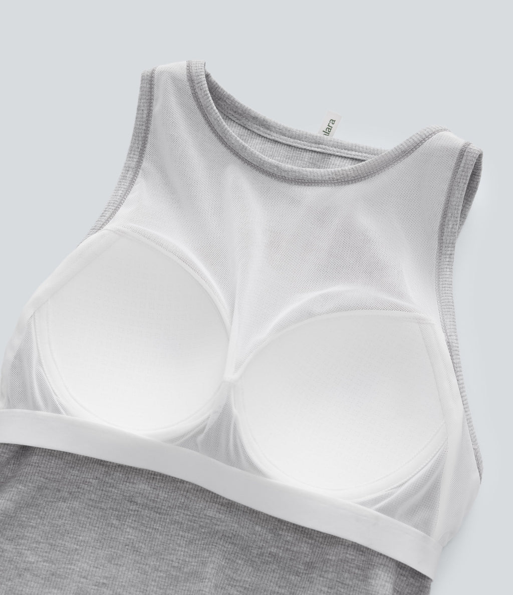 Round Neck Cropped Casual Tank Top