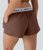 Water Repellent Mid Rise Foldover Twill Mini Tennis Skort with Pockets
