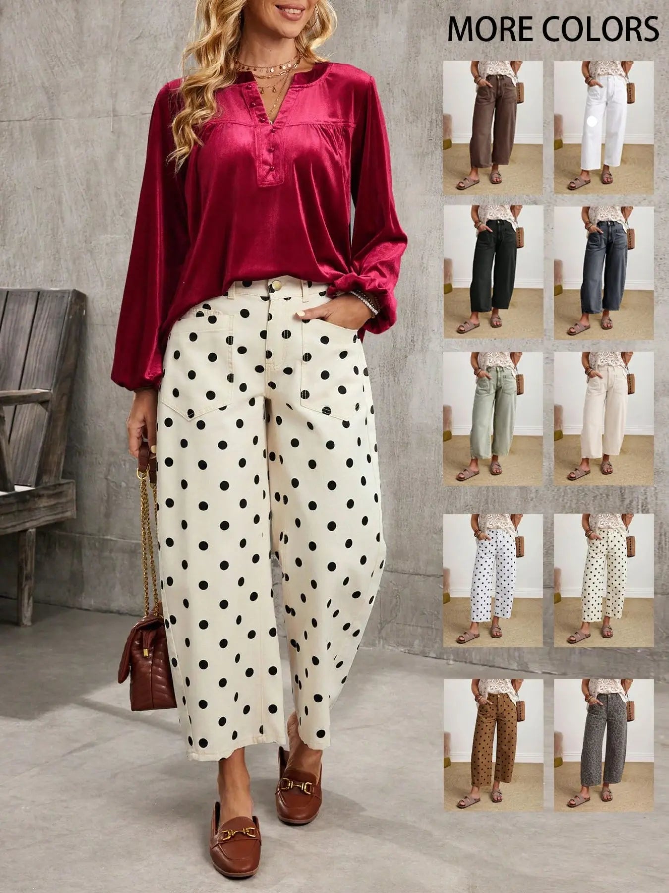 Women's Solid Color Casual Everyday Denim Jeans Wide Leg Jeans Women Baggy Jeans Loose Jeans Women Jeans Baggy Khaki Jeans,New Autumn Arrivals