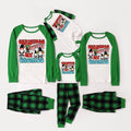Green Raglan Top Green Plaid Christmas Pajamas Set With "CHRISTMAS WITH MY GNOMIES" Print