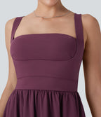 BreezefulTM Push Up Flowy Quick Dry Maxi Casual Dress with Pockets-D/DD/DDD/F Cups