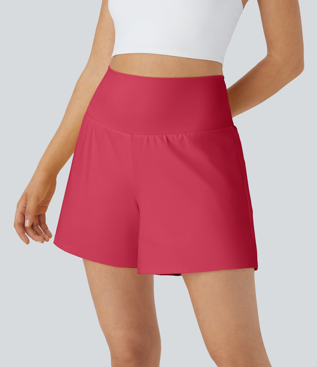 2026🔥UK Super High Waisted Back Pocket & Side Hidden Pocket 2-in-1 Yoga Shorts