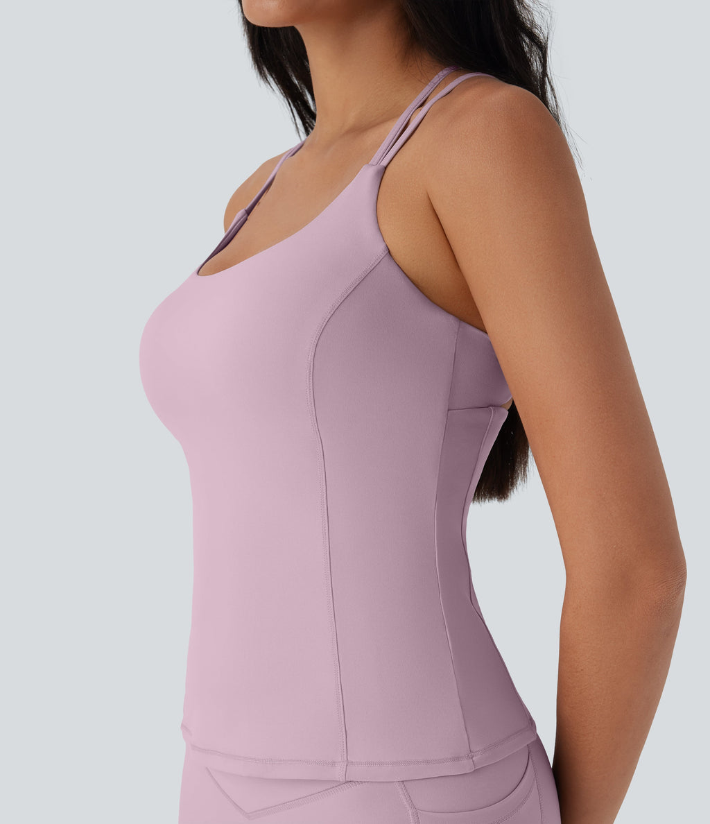 UltraSculptTM Cool Quick Dry Molded Cups Yoga Cami Top-UPF50+