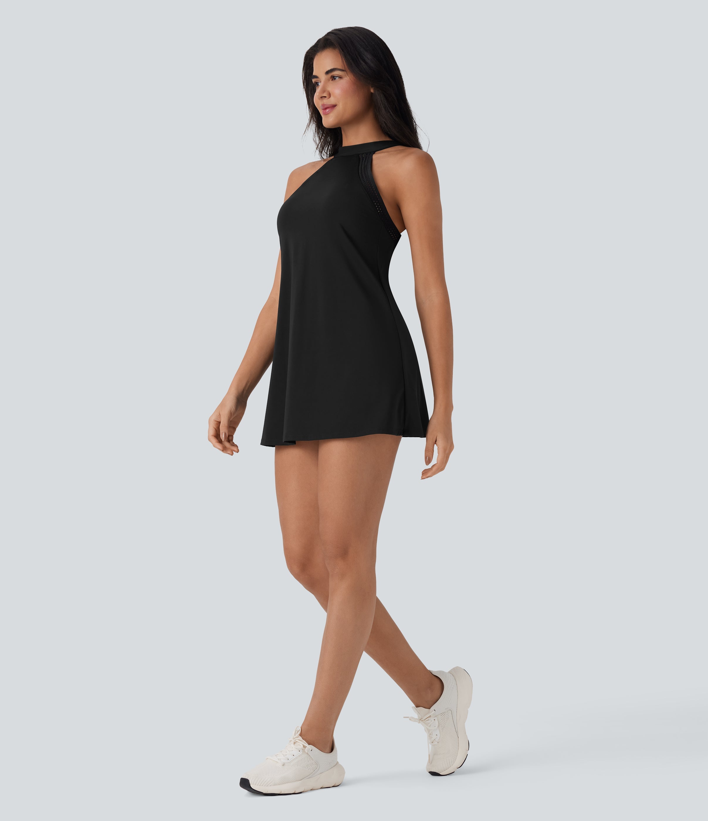 SoftlyZeroTM Airy Tie Back 2-in-1 Cool Touch Mini Yoga Active Dress with Pocket-UPF50+