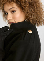 Zip Front Wool-Blend Coat