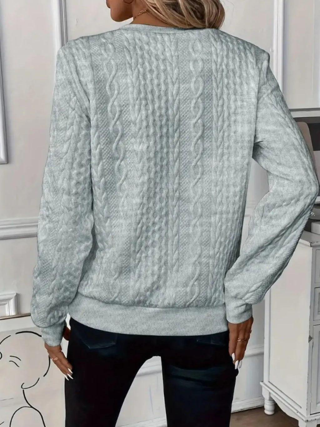 ⏰Black Friday Deals 70% OFF:Texture Half Zip Long Sleeve Sweatshirt