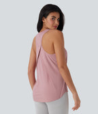 Round Neck High Low Cool Touch Quick Dry Running Tank Top