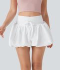 High Waisted Drawstring Casual Bubble Shorts with Pockets