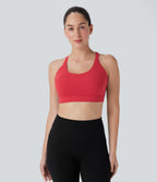 SpeedWaveTM Medium Support Molded Cups Perforated Adjustable Hook Quick Dry Training Sports Bra-D/DD/DDD/F Cups