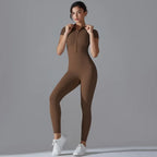 Women's Sexy Hip Lifting Fitness Jumpsuit, Tight Zipper Fitness Running Suit, Sports Pants Leggings Sport Women Fitness