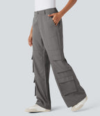 Mid Rise Casual Cargo Pants with Pockets