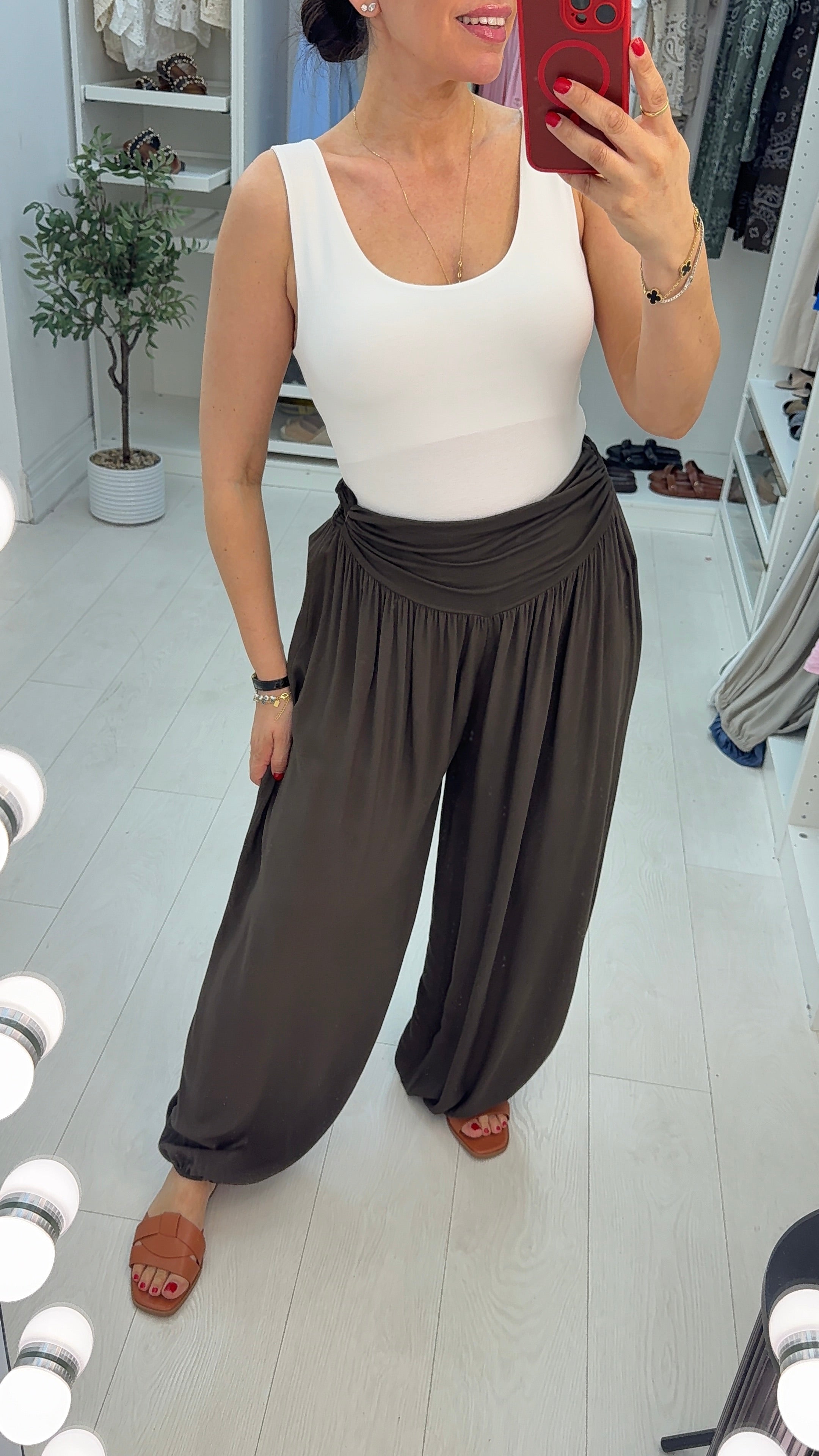 Prinnie Plain Loose Fit Cuffed Harem Trousers
