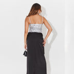 Suspender Skirt Crew Neck Sequin Party Dress