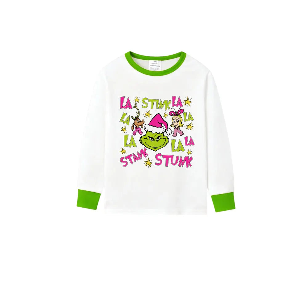 Holiday Family Christmas Pajamas Set With Classic Xmas Character Cartoon Design