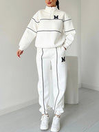 Women's sports and leisure stand collar two-piece set