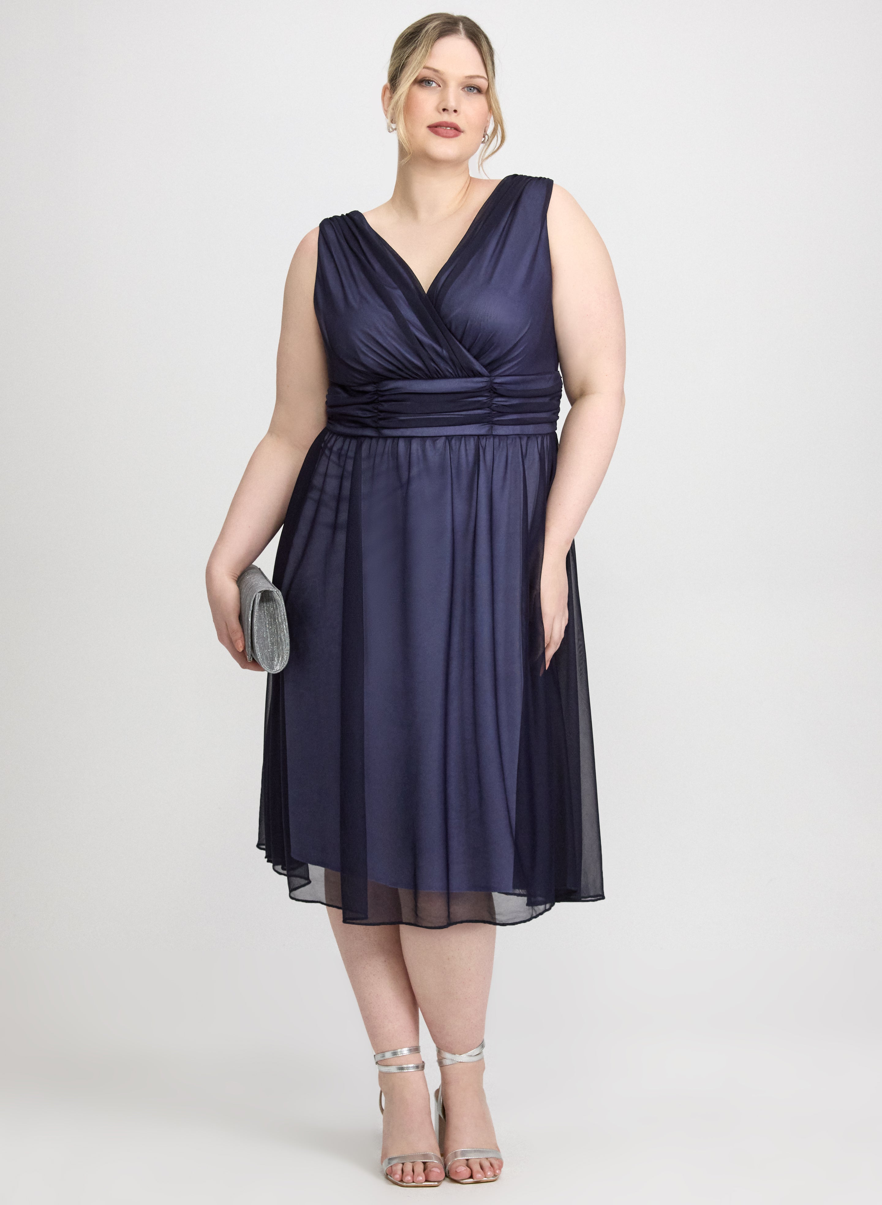 Mesh Fit and Flare Dress