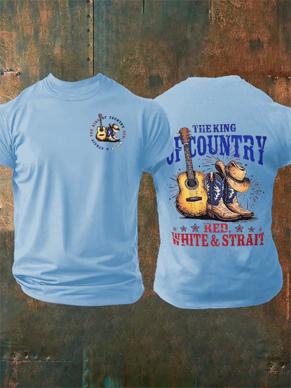 Men's RED WHITE & STRAIT  Print T-Shirt