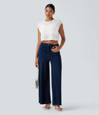 Round Neck Cap Sleeve Cut Out Casual Top
