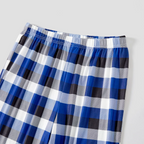 Our Family Chirstmas 2025 Making Memories Together' Letter Print (White) Blue Long Sleeves with Blue&White&Black Plaid Pants Family Matching Pajamas