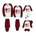 Red and Black Plaid Christmas Pajamas Set With "Jesus Is The Reason For The Season" Slogan Print