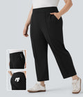 High Waisted Pockets Straight Leg Quick Dry Golf Plus Size Pants-Golf Tee-UPF40+