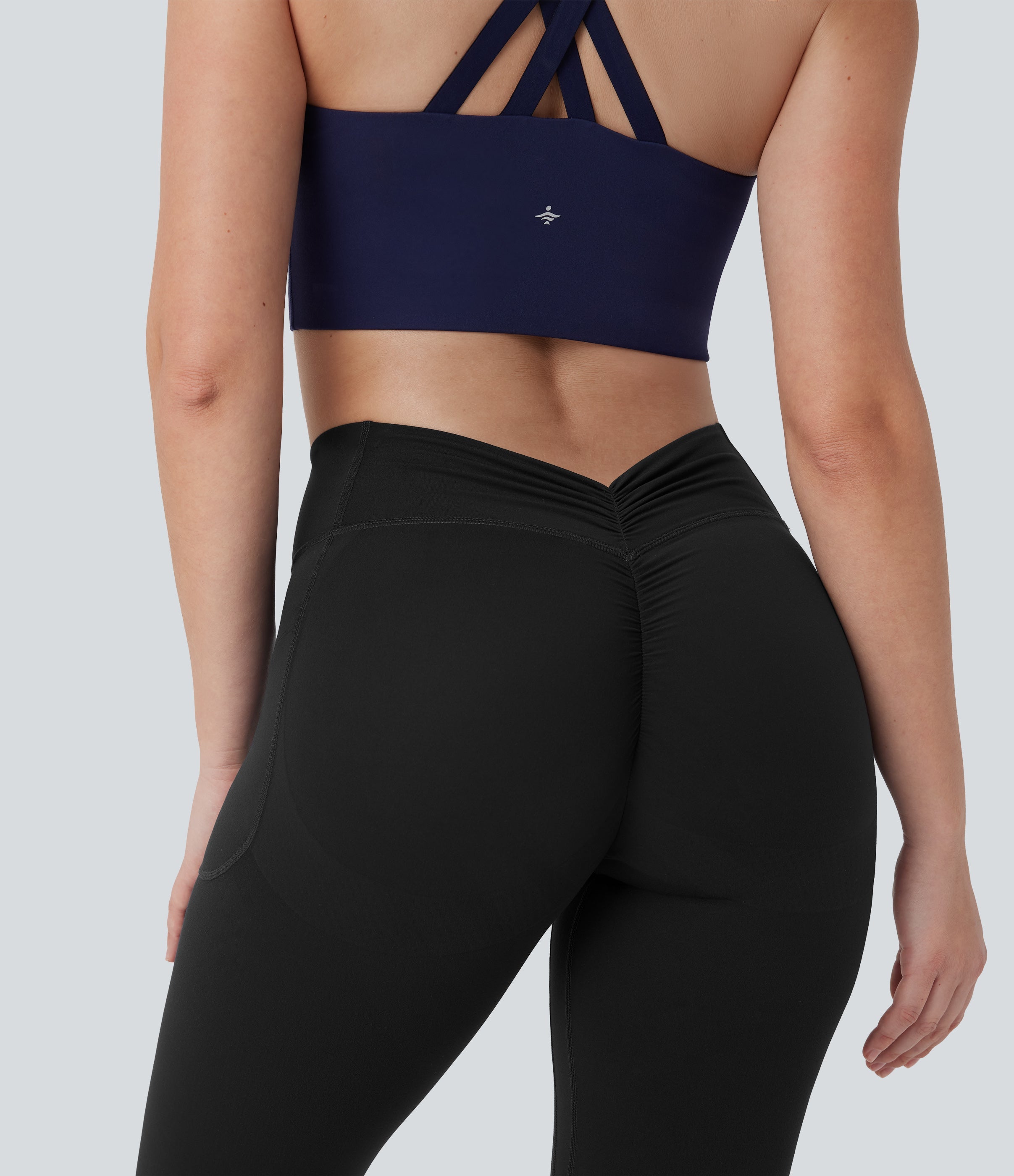 UltraSculptTM SoCinched High Waisted Tummy Control Butt Lifting Ruched Capri Yoga Bootcut Leggings with Pockets