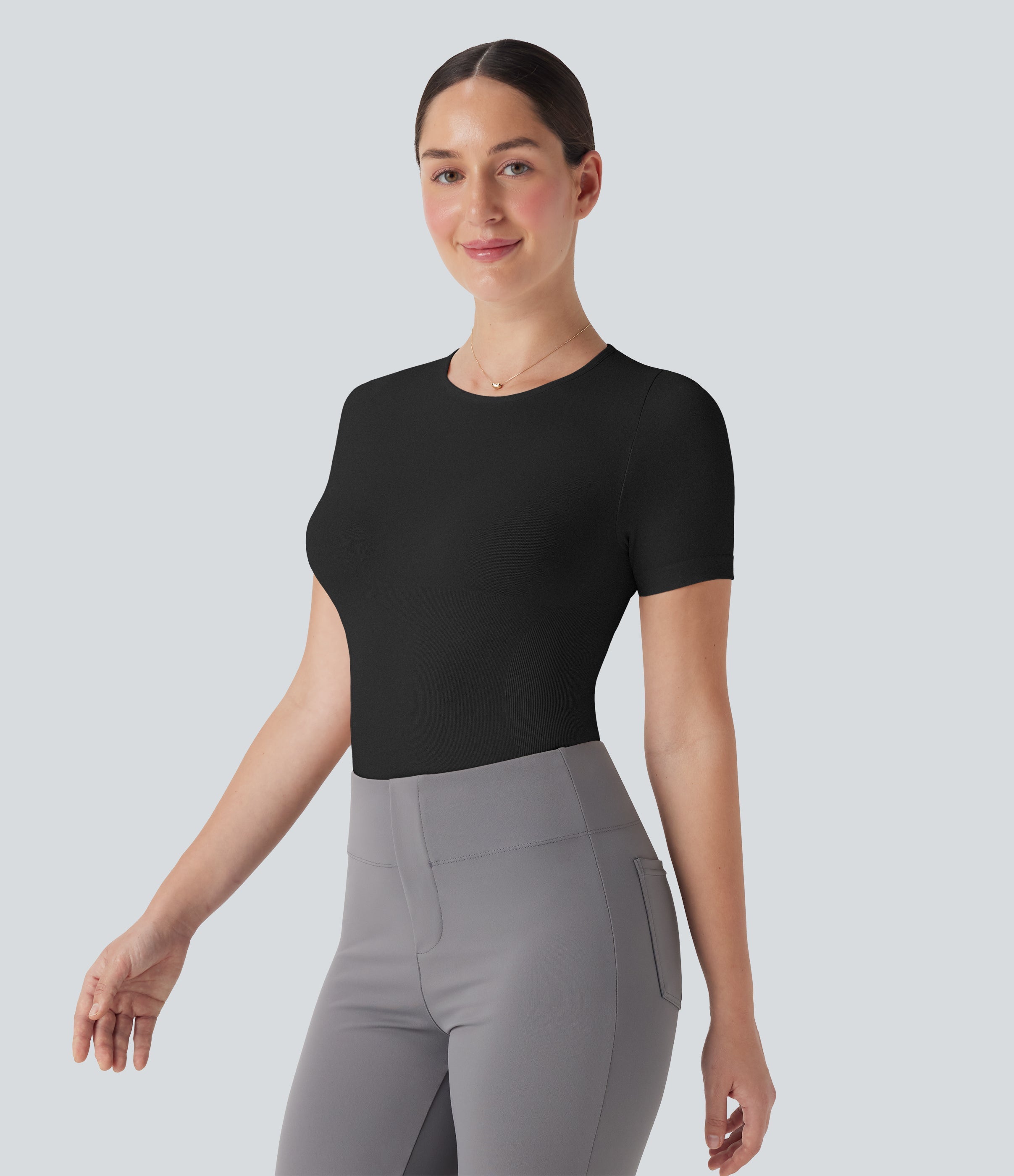 Seamless Flow Smoothing Adjustable Leg Straps Work Bodysuit-Easy Peezy