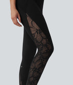 UltraSculptTM SoCinched High Waisted Tummy Control Contrast Lace Shaping Training Leggings with Pockets