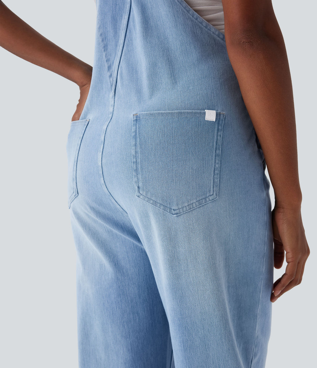 FlexTM Denim Casual Overalls with Pockets