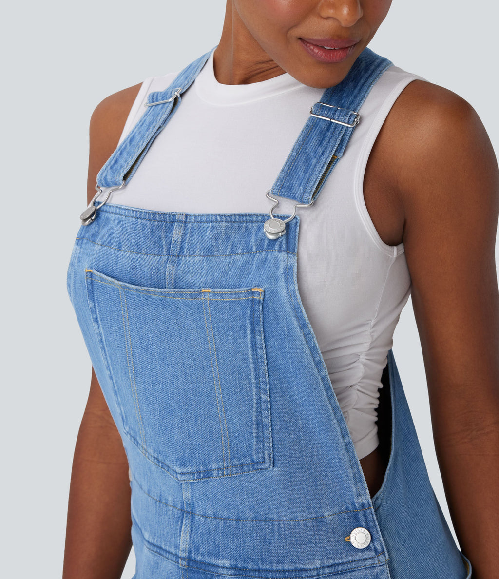 FlexTM Denim Casual Overalls with Pockets