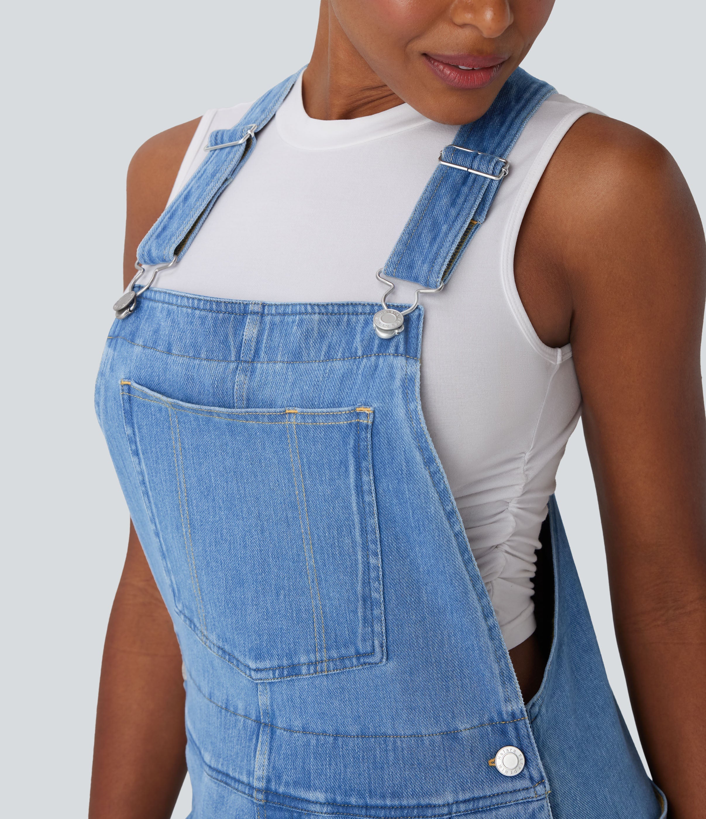 FlexTM Denim Casual Overalls with Pockets