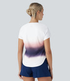 SoftlyZeroTM QuickDry Round Neck Short Sleeve Gradient Running Sports Top
