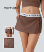 Water Repellent Mid Rise Foldover Twill Mini Tennis Skort with Pockets