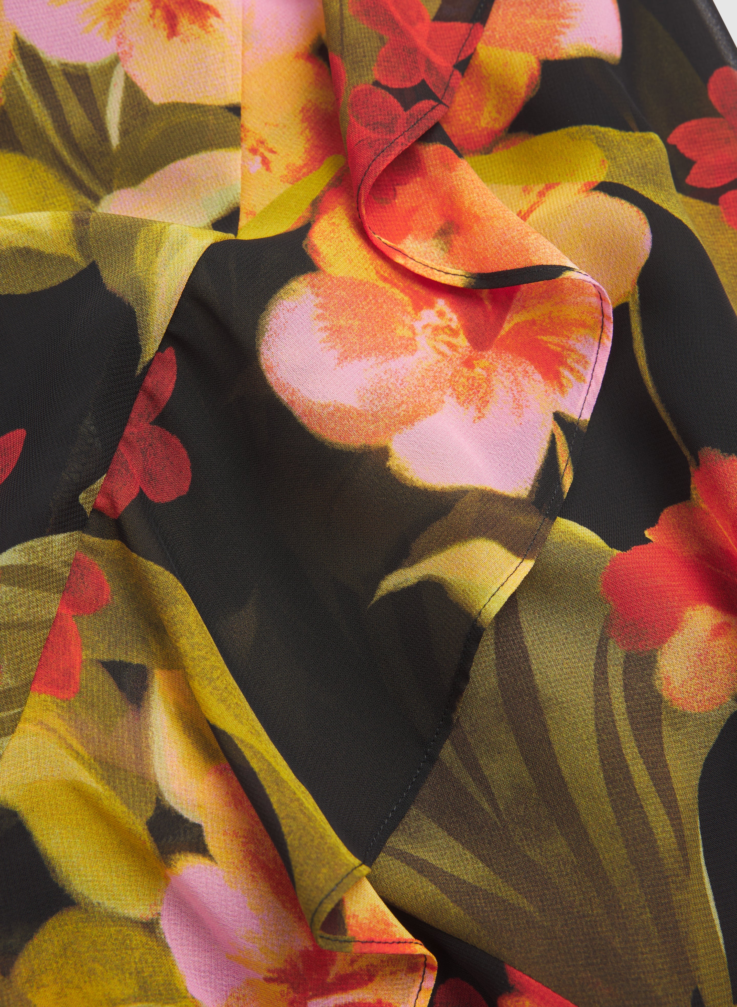 Floral Chiffon Midi Dress